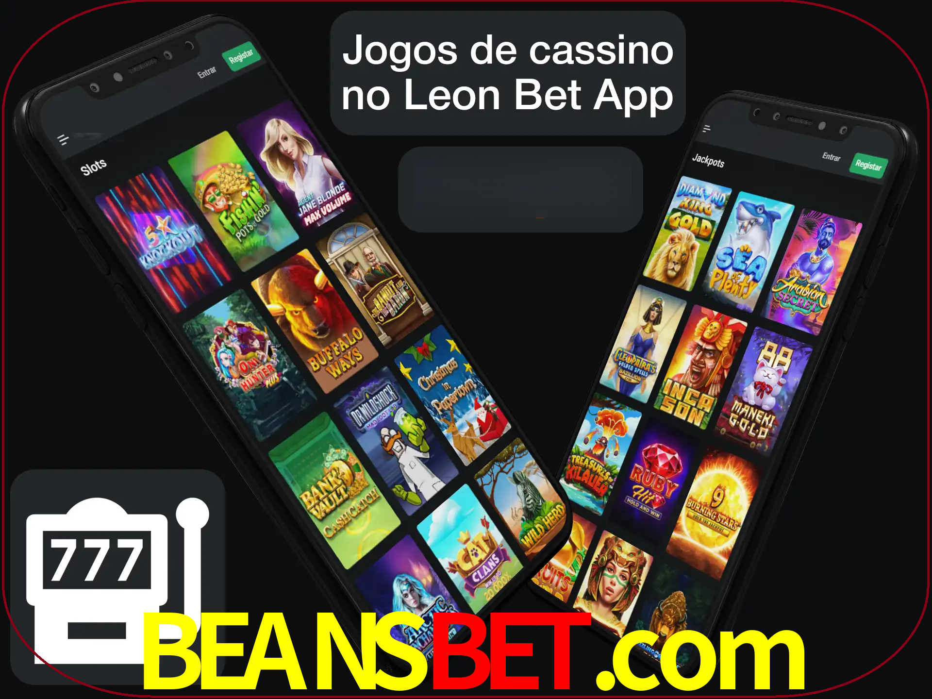 Escolha quais jogos de cassino jogar no app.