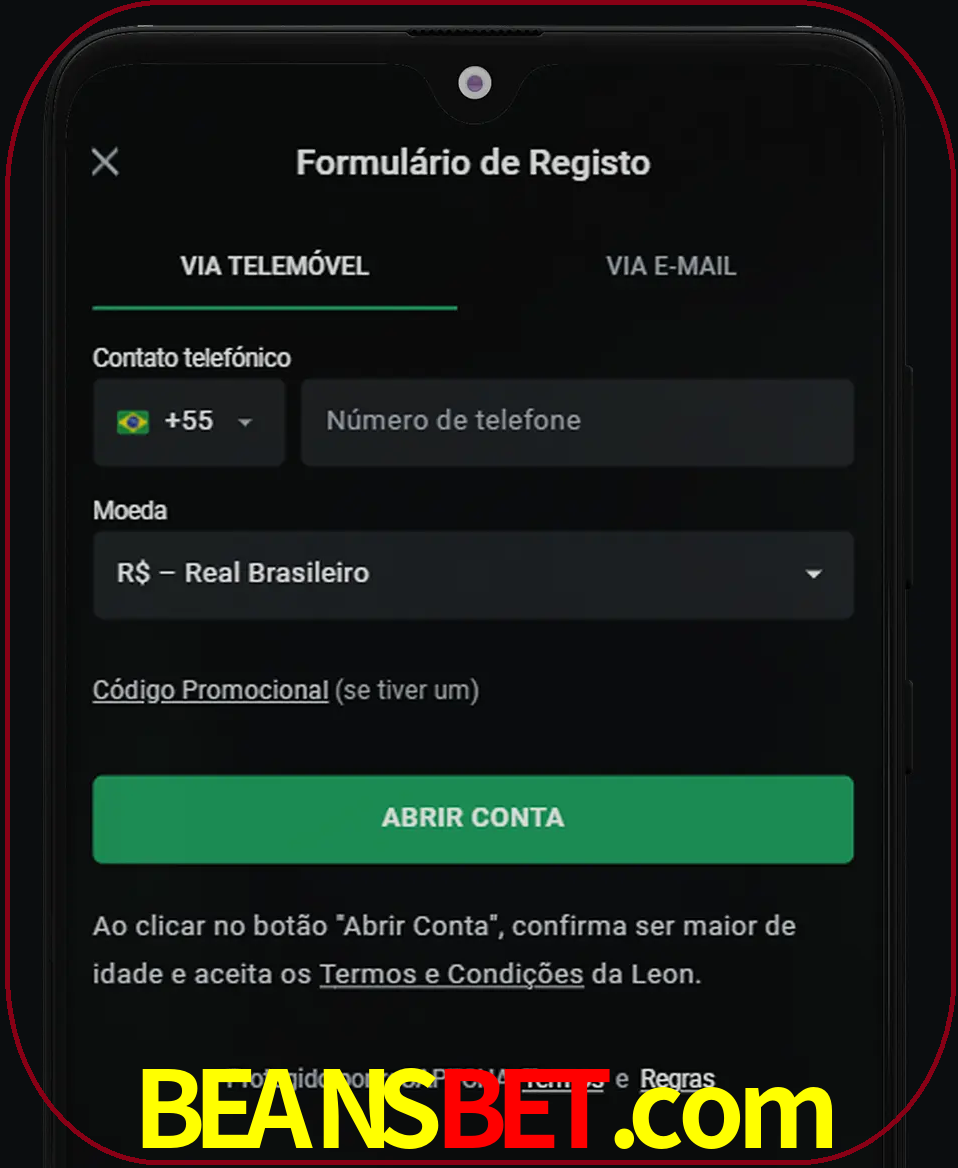 Abra o aplicativo e inicie o processo de registro.