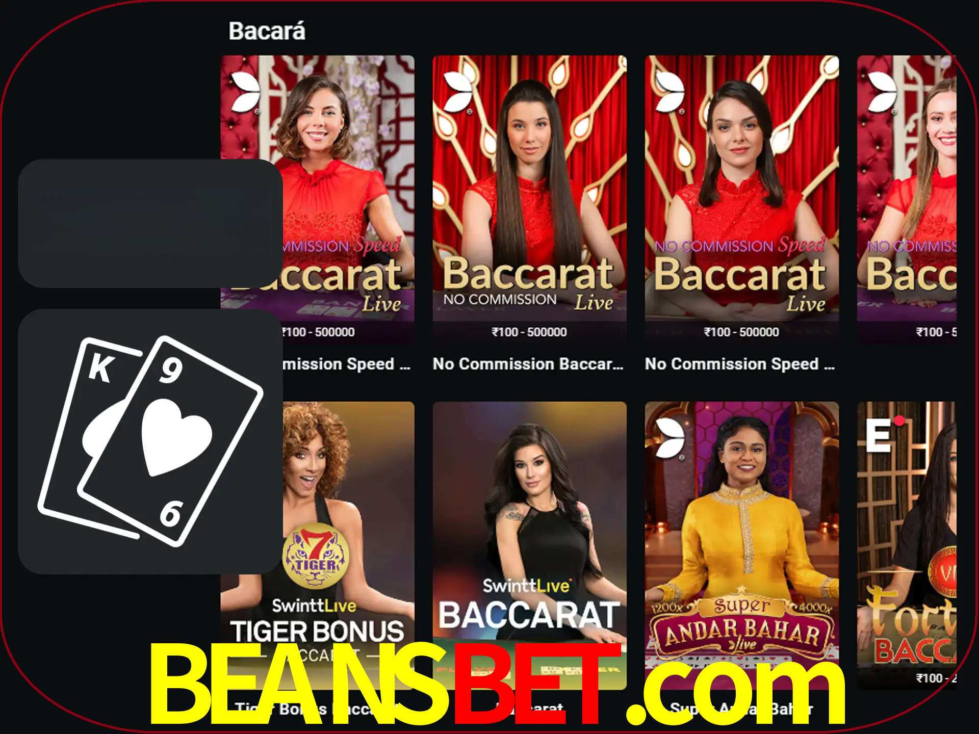 Ganhe muito dinheiro jogando jogos de bacará.