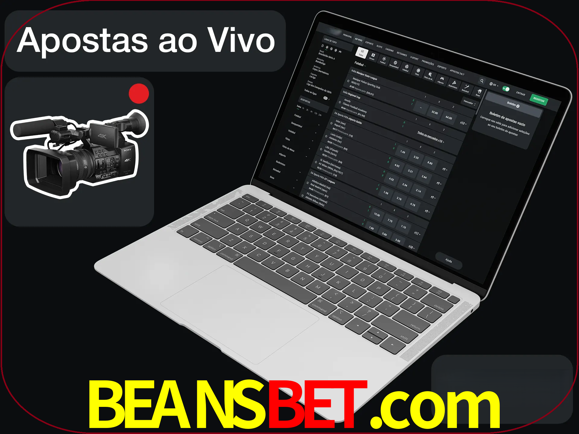Aposte em formato ao vivo em nosso site.